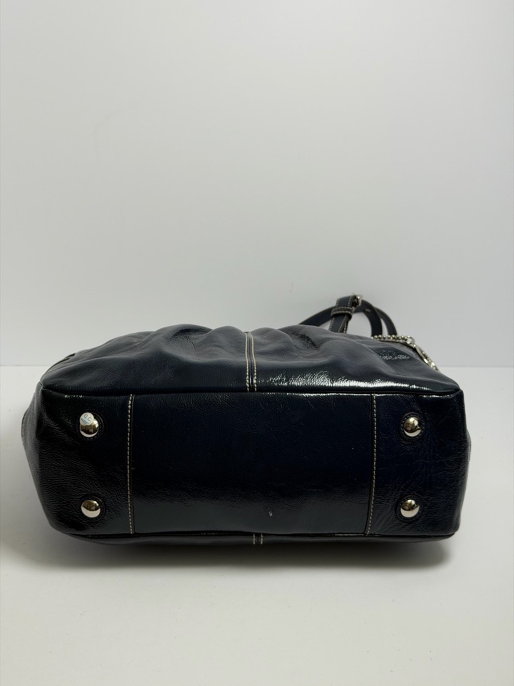 Coach Y2K East West Gallery Midnight Pleated Patent Leather Tote - Picture 9 of 12